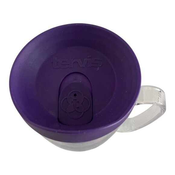 Tervis Purple Pansy Floral Insulated 16 oz Mug Handle Lid Cup - Picture 6 of 6
